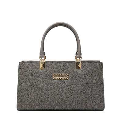 Grey Textured  Handbag